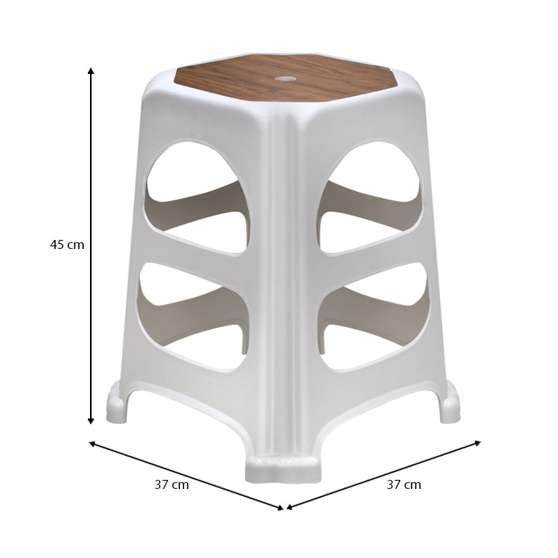 Σκαμπώ πολυπροπυλενίου στοιβαζόμενο Desia Megapap χρώμα λευκό 37x37x45εκ. - Hippiehome.gr