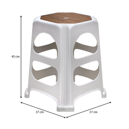 Σκαμπώ πολυπροπυλενίου στοιβαζόμενο Desia Megapap χρώμα λευκό 37x37x45εκ. - Hippiehome.gr