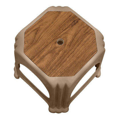 Σκαμπώ πολυπροπυλενίου στοιβαζόμενο Desia Megapap χρώμα μπεζ 35x35x32εκ. - Hippiehome.gr