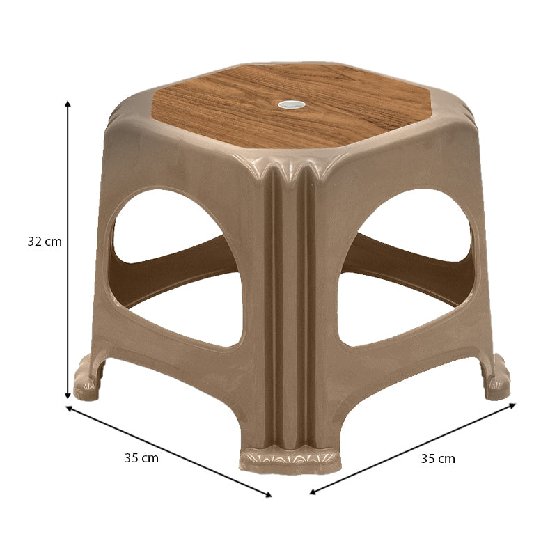 Σκαμπώ πολυπροπυλενίου στοιβαζόμενο Desia Megapap χρώμα μπεζ 35x35x32εκ. - Hippiehome.gr