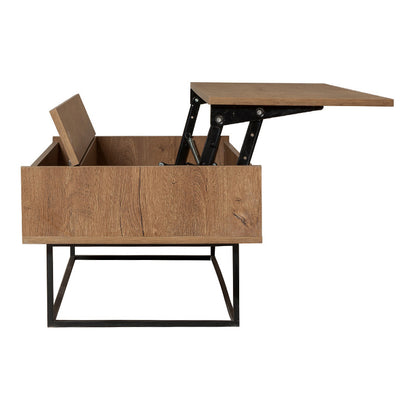 Τραπεζάκι σαλονιού Amedeo Megapap με σερβιτόρο χρώμα καρυδί 120x60x43εκ. - Hippiehome.gr