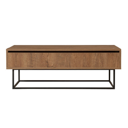 Τραπεζάκι σαλονιού Amedeo Megapap με σερβιτόρο χρώμα καρυδί 120x60x43εκ. - Hippiehome.gr