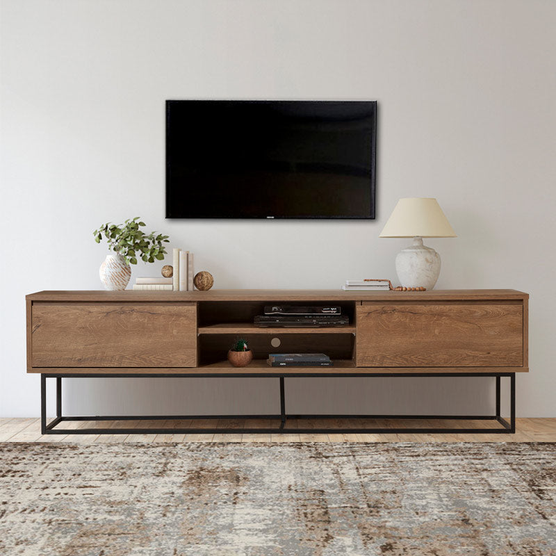 Έπιπλο τηλεόρασης Amedeo Megapap χρώμα καρυδί 180x40x50εκ. - Hippiehome.gr