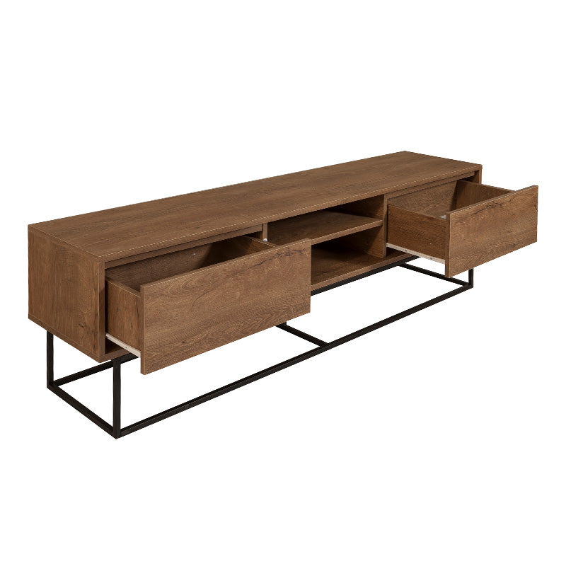 Έπιπλο τηλεόρασης Amedeo Megapap χρώμα καρυδί 180x40x50εκ. - Hippiehome.gr