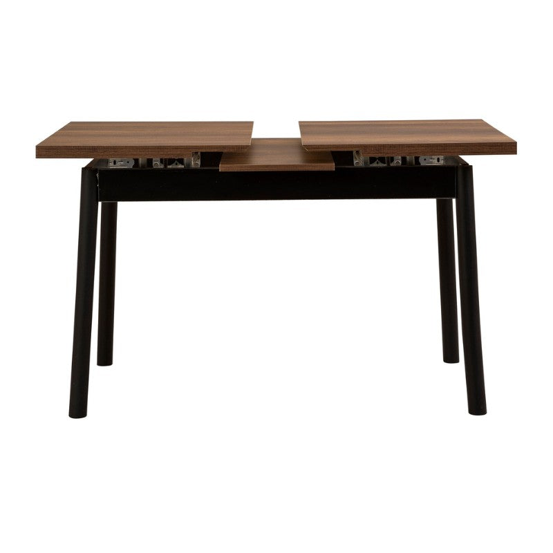 Τραπέζι Jemmy Megapap επεκτεινόμενο χρώμα καρυδί - μαύρο 120/153x75x77εκ. - Hippiehome.gr