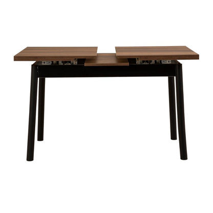 Τραπέζι Jemmy Megapap επεκτεινόμενο χρώμα καρυδί - μαύρο 120/153x75x77εκ. - Hippiehome.gr