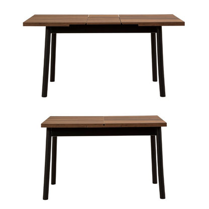 Τραπέζι Jemmy Megapap επεκτεινόμενο χρώμα καρυδί - μαύρο 120/153x75x77εκ. - Hippiehome.gr