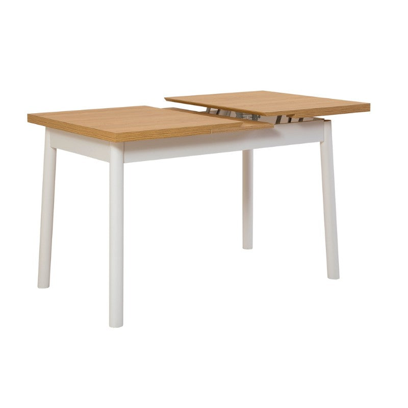 Τραπέζι Jemmy Megapap επεκτεινόμενο χρώμα φυσικό - λευκό 120/153x75x77εκ. - Hippiehome.gr