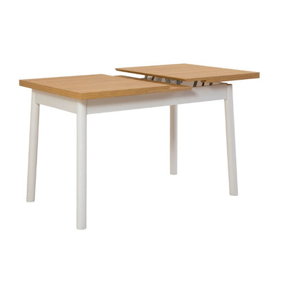 Τραπέζι Jemmy Megapap επεκτεινόμενο χρώμα φυσικό - λευκό 120/153x75x77εκ. - Hippiehome.gr