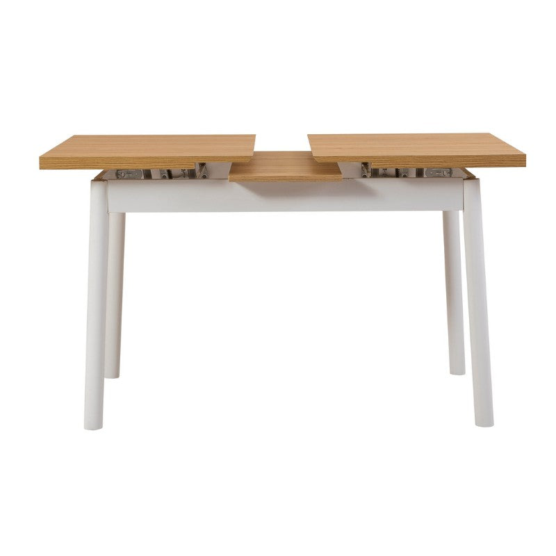 Τραπέζι Jemmy Megapap επεκτεινόμενο χρώμα φυσικό - λευκό 120/153x75x77εκ. - Hippiehome.gr