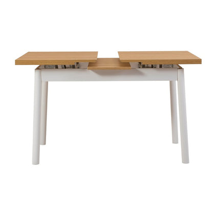 Τραπέζι Jemmy Megapap επεκτεινόμενο χρώμα φυσικό - λευκό 120/153x75x77εκ. - Hippiehome.gr