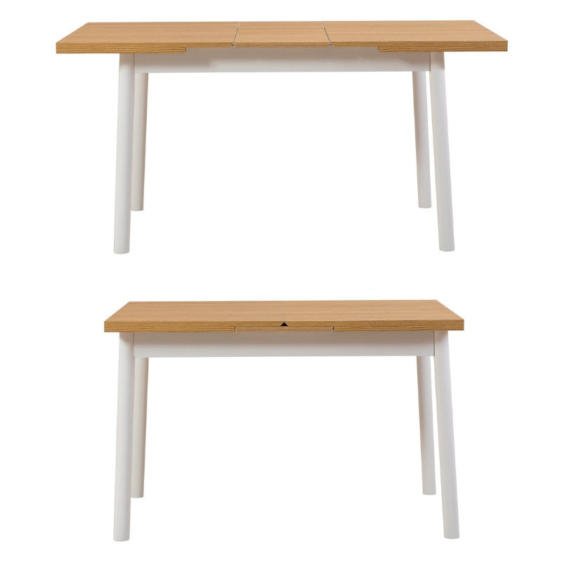 Τραπέζι Jemmy Megapap επεκτεινόμενο χρώμα φυσικό - λευκό 120/153x75x77εκ. - Hippiehome.gr