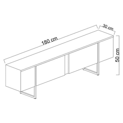 Έπιπλο τηλεόρασης Luxe Megapap χρώμα ανθρακί - χρυσό 180x30x50εκ. - Hippiehome.gr
