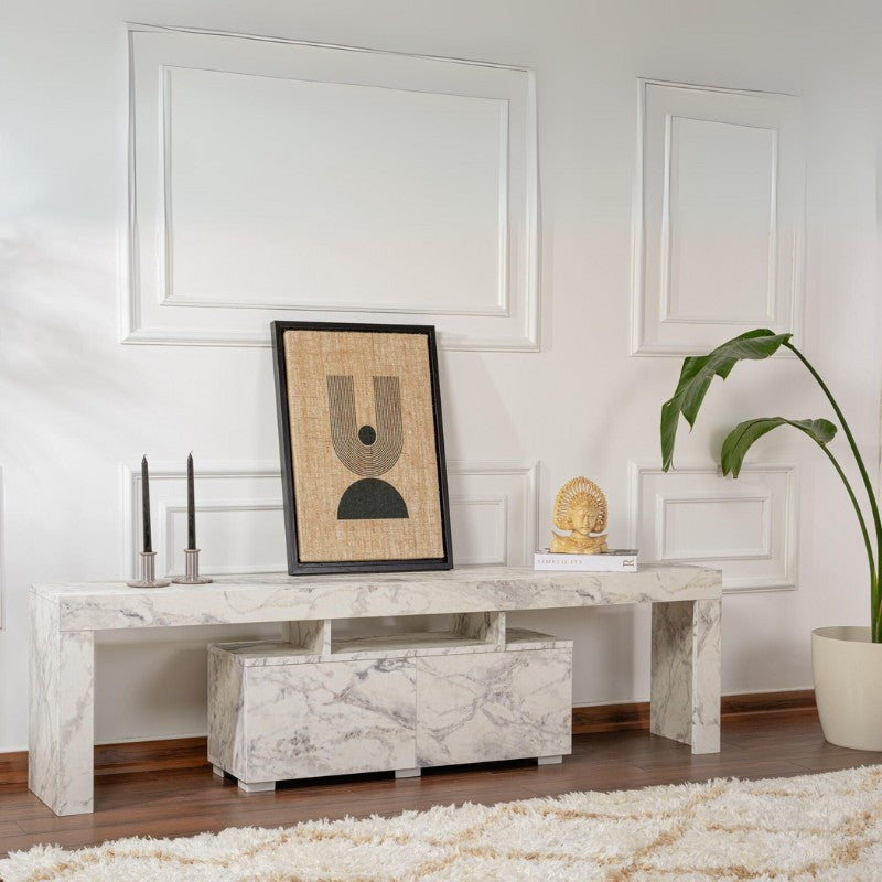 Έπιπλο τηλεόρασης Enclave Megapap χρώμα εφέ μαρμάρου 180x31,3x50εκ. - Hippiehome.gr