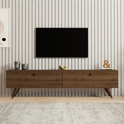 Έπιπλο τηλεόρασης Paris Megapap χρώμα καρυδί 160x25x35εκ. - Hippiehome.gr