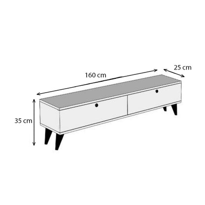Έπιπλο τηλεόρασης Paris Megapap χρώμα καρυδί 160x25x35εκ. - Hippiehome.gr