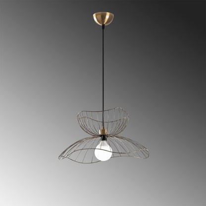 Φωτιστικό οροφής Farac Megapap E27 μεταλλικό μονόφωτο χρώμα χρυσό vintage Ø50x31/111εκ. - Hippiehome.gr