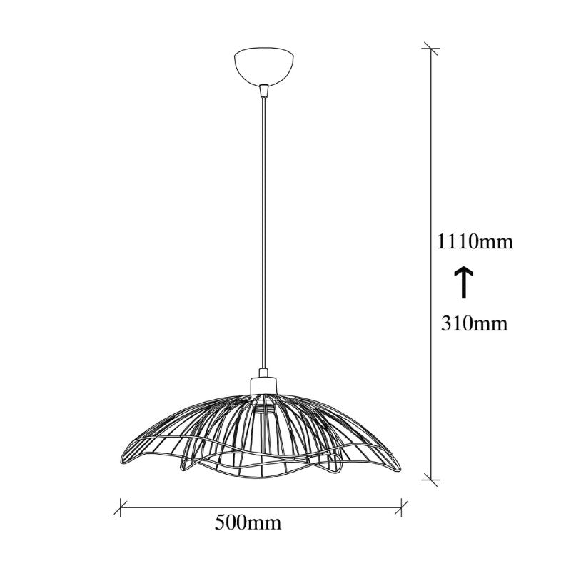 Φωτιστικό οροφής Farac Megapap E27 μεταλλικό μονόφωτο χρώμα χρυσό vintage Ø50x31/111εκ. - Hippiehome.gr