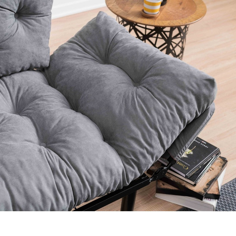 Καναπές - κρεβάτι Nitta Megapap διθέσιος υφασμάτινος χρώμα γκρι 155x70x85εκ. - Hippiehome.gr