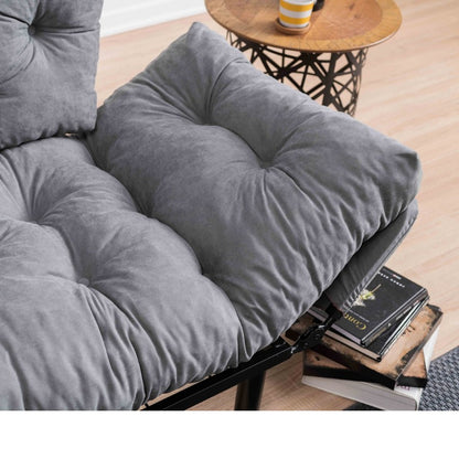 Καναπές - κρεβάτι Nitta Megapap διθέσιος υφασμάτινος χρώμα γκρι 155x70x85εκ. - Hippiehome.gr