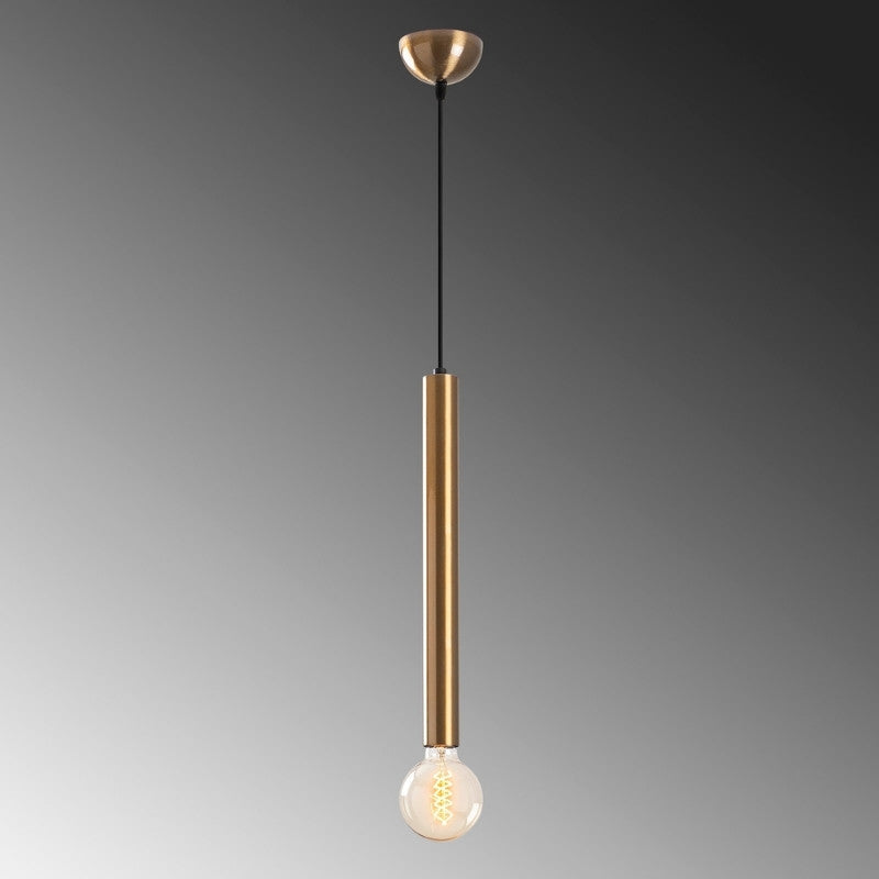 Φωτιστικό οροφής Lizy I Megapap E27 μεταλλικό μονόφωτο χρώμα χρυσό vintage Ø4x139εκ. - Hippiehome.gr