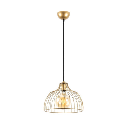 Φωτιστικό οροφής Treiso Megapap E27 μεταλλικό μονόφωτο χρώμα χρυσό Ø28x126εκ. - Hippiehome.gr