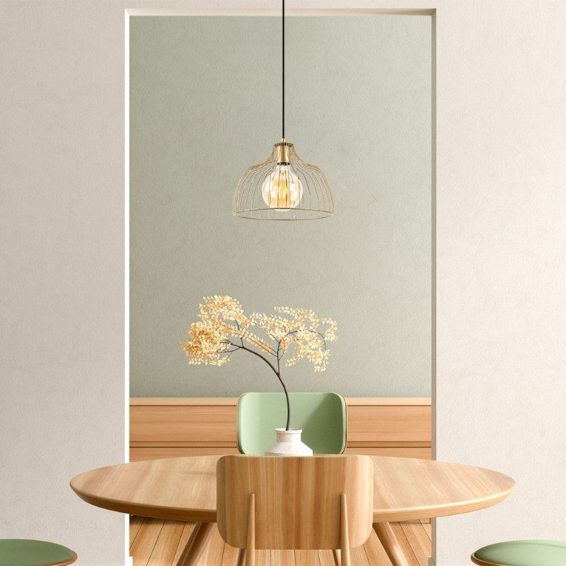 Φωτιστικό οροφής Treiso Megapap E27 μεταλλικό μονόφωτο χρώμα χρυσό Ø28x126εκ. - Hippiehome.gr