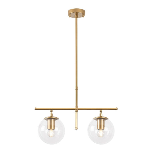 Φωτιστικό οροφής Nilufer Megapap E27 μεταλλικό δίφωτο χρώμα χρυσό 52x15x76εκ. - Hippiehome.gr