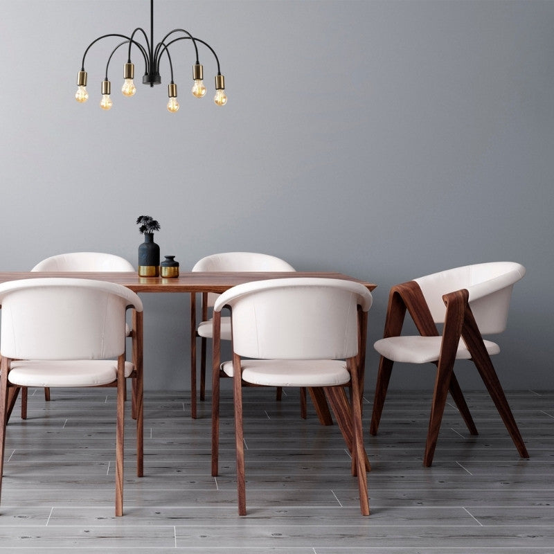 Φωτιστικό οροφής Samba Megapap E27 μεταλλικό εξάφωτο χρώμα μαύρο Ø68x50εκ. - Hippiehome.gr