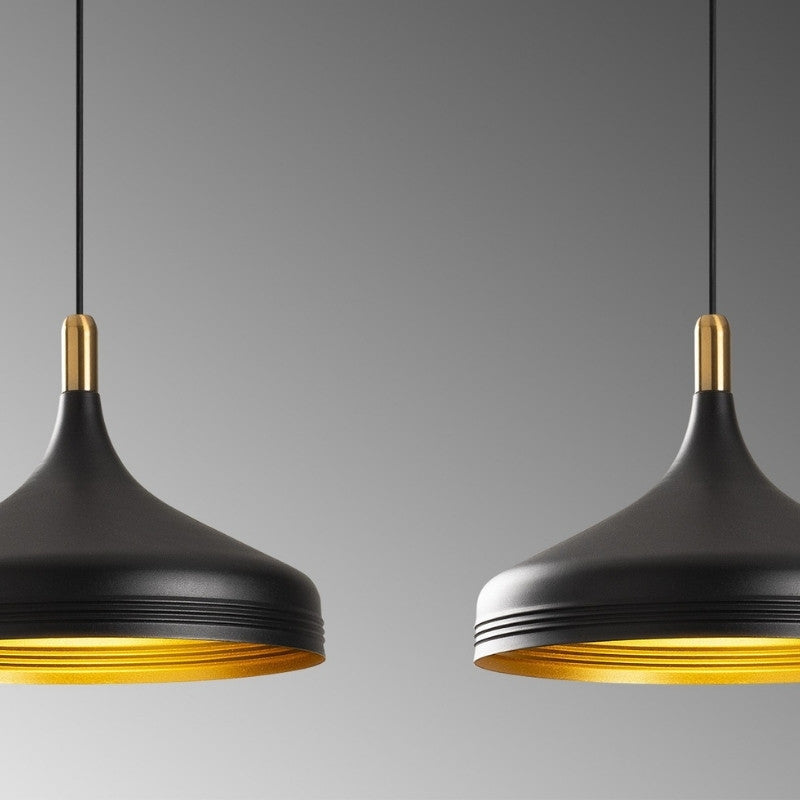 Φωτιστικό οροφής Franko Megapap E27 μεταλλικό δίφωτο χρώμα μαύρο - χρυσό 68x36x132εκ. - Hippiehome.gr