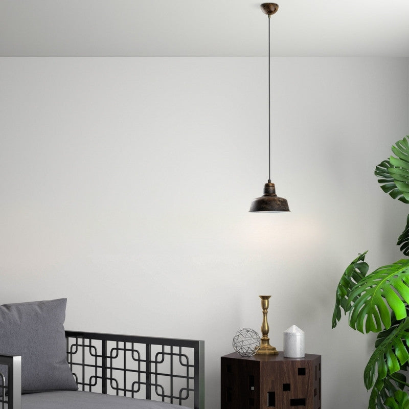 Φωτιστικό οροφής Vinci Megapap E27 μεταλλικό μονόφωτο χρώμα χάλκινο vintage Ø19x108εκ. - Hippiehome.gr