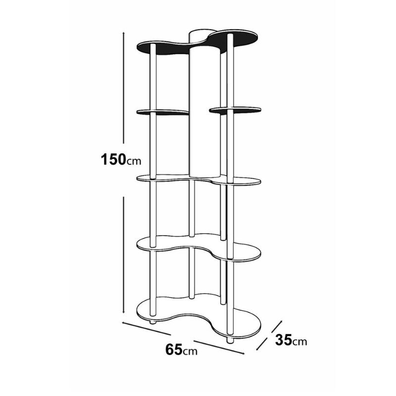 Φωτιστικό δαπέδου Nova II Megapap MDF - PVC ύφασμα χρώμα καρυδί - μαύρο 65x35x150εκ. - Hippiehome.gr