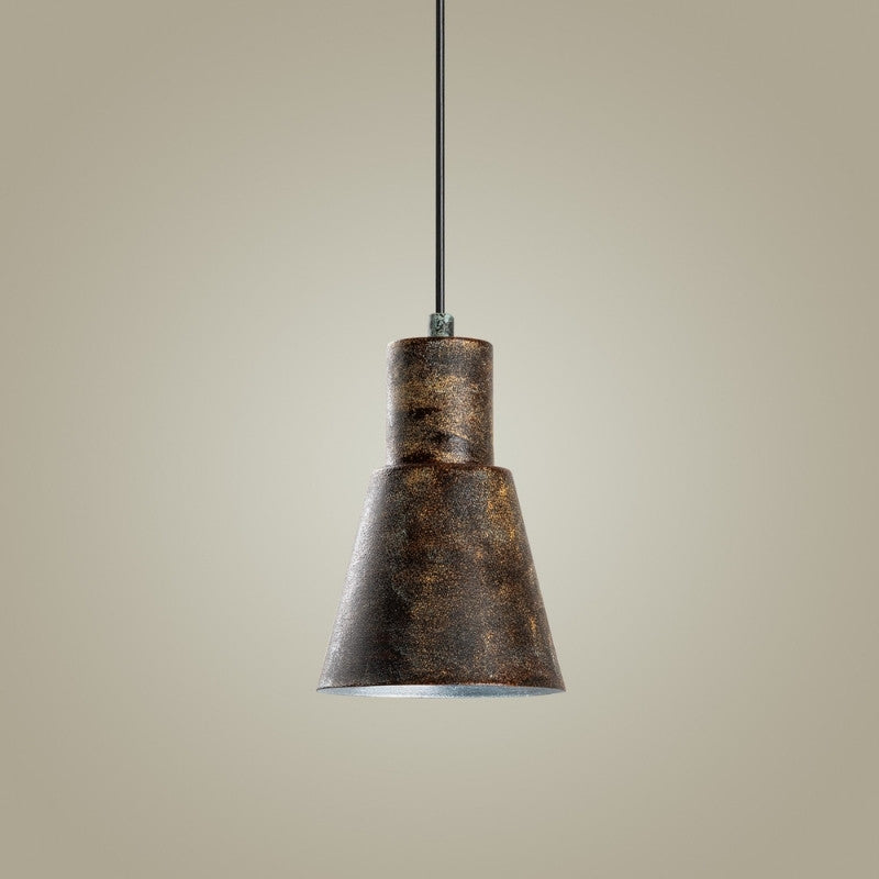 Φωτιστικό οροφής Vinci I Megapap E27 μεταλλικό μονόφωτο χρώμα χάλκινο vintage Ø14x114εκ. - Hippiehome.gr