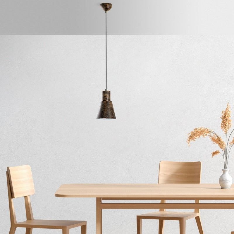 Φωτιστικό οροφής Vinci I Megapap E27 μεταλλικό μονόφωτο χρώμα χάλκινο vintage Ø14x114εκ. - Hippiehome.gr