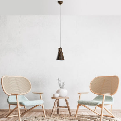 Φωτιστικό οροφής Vinci I Megapap E27 μεταλλικό μονόφωτο χρώμα χάλκινο vintage Ø14x114εκ. - Hippiehome.gr