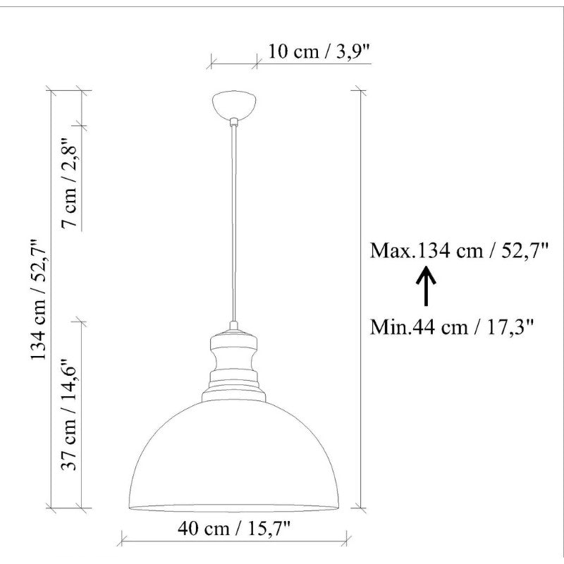 Φωτιστικό οροφής Vinci III Megapap E27 μεταλλικό μονόφωτο χρώμα χάλκινο vintage Ø40x134εκ. - Hippiehome.gr