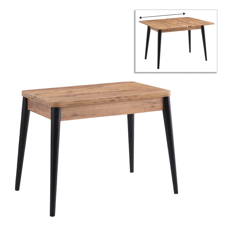 Τραπέζι Dolunay Megapap επεκτεινόμενο χρώμα atlantic pine - μαύρο 100x60(120x100)x79,5εκ. - Hippiehome.gr