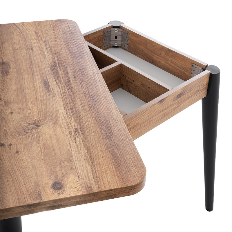 Τραπέζι Dolunay Megapap επεκτεινόμενο χρώμα atlantic pine - μαύρο 100x60(120x100)x79,5εκ. - Hippiehome.gr