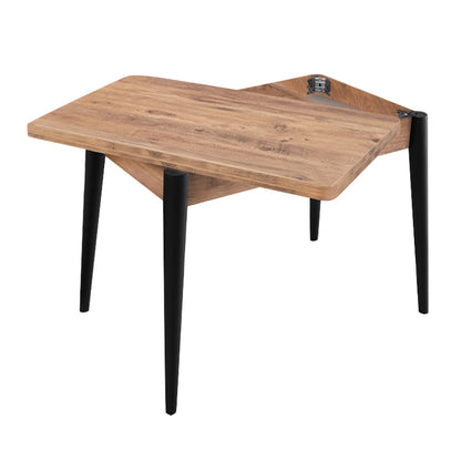 Τραπέζι Dolunay Megapap επεκτεινόμενο χρώμα atlantic pine - μαύρο 100x60(120x100)x79,5εκ. - Hippiehome.gr