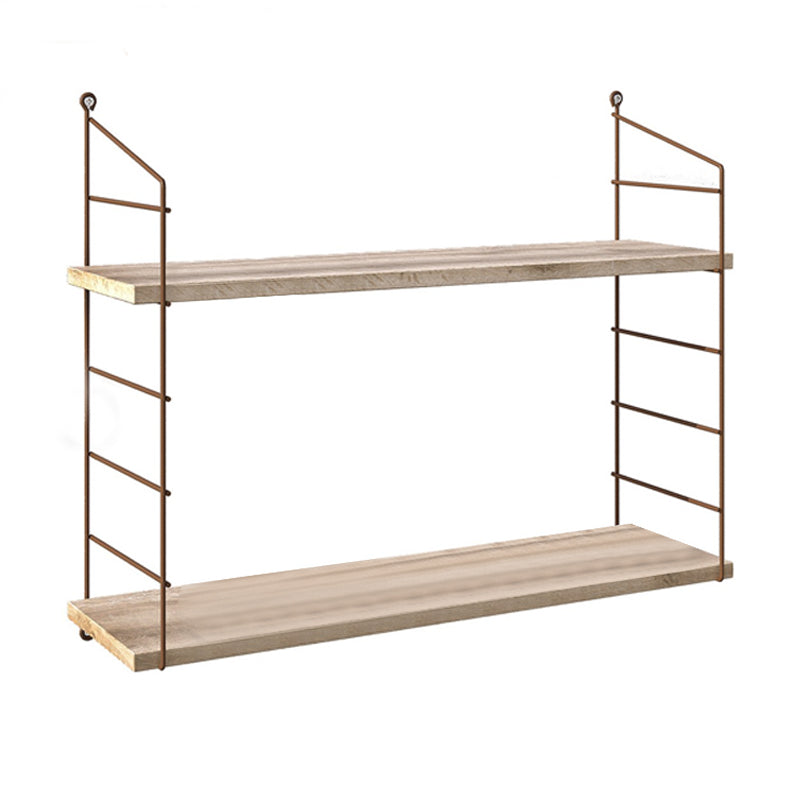 Ραφιέρα τοίχου Armoni Megapap χρώμα sacramento oak - καφέ μέταλλο 72x20x58εκ. - Hippiehome.gr