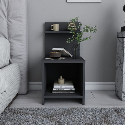 Κομοδίνο Ulman Megapap χρώμα ανθρακί 35x37x72εκ. - Hippiehome.gr