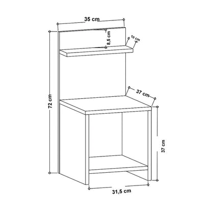 Κομοδίνο Ulman Megapap χρώμα ανθρακί 35x37x72εκ. - Hippiehome.gr