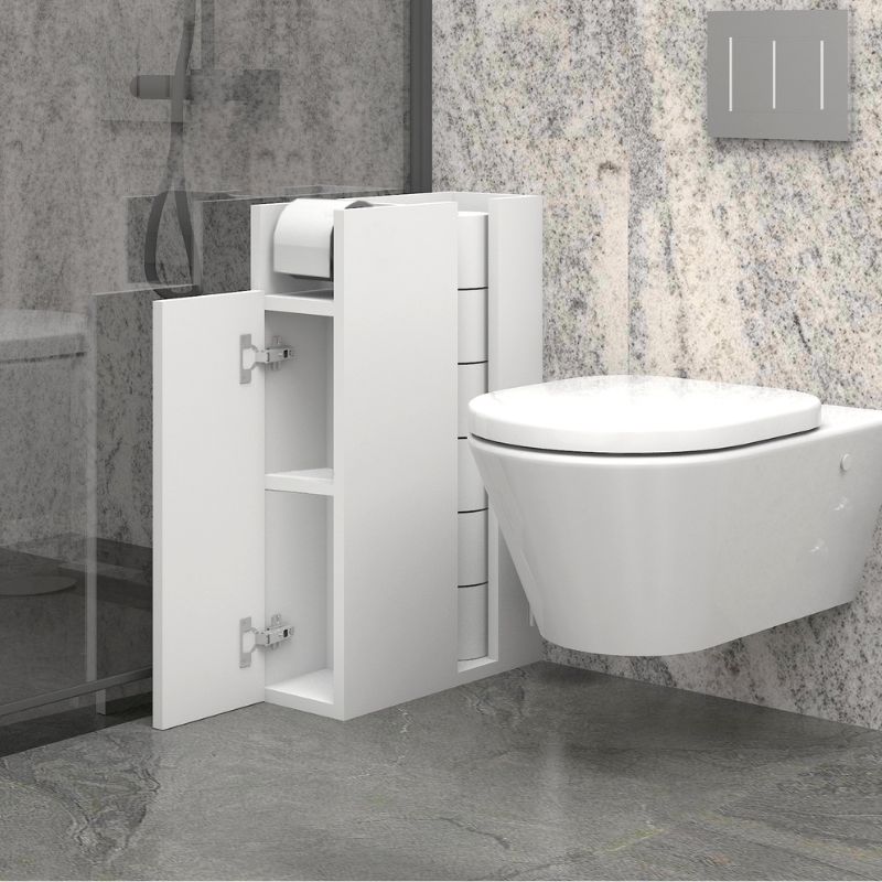 Ντουλάπι μπάνιου Paper Megapap χρώμα λευκό 17x42x66εκ. - Hippiehome.gr