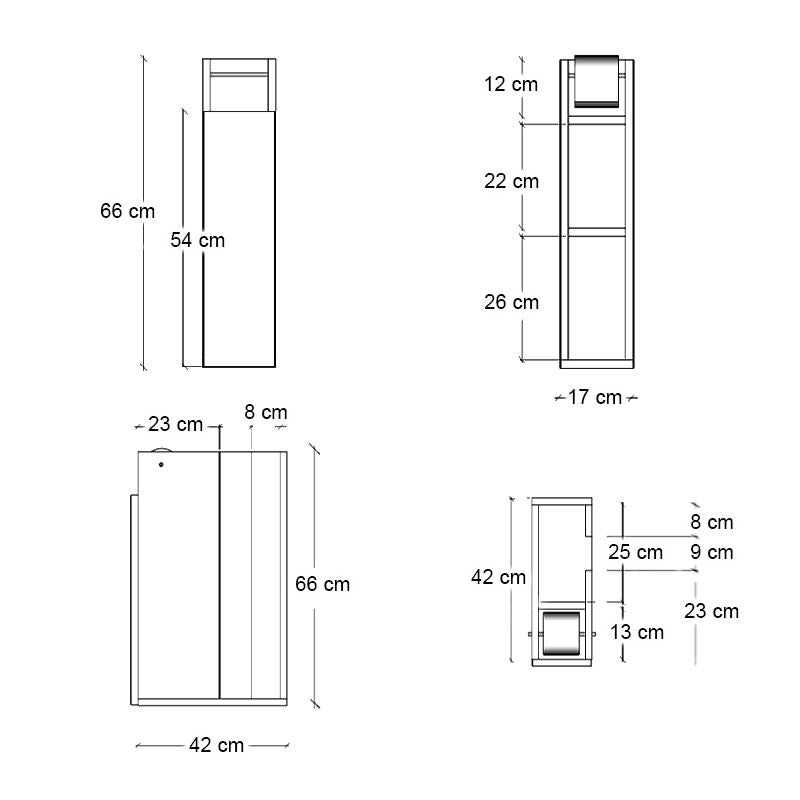Ντουλάπι μπάνιου Paper Megapap χρώμα λευκό 17x42x66εκ. - Hippiehome.gr