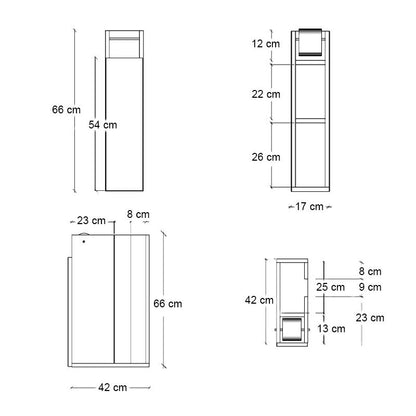Ντουλάπι μπάνιου Paper Megapap χρώμα λευκό 17x42x66εκ. - Hippiehome.gr