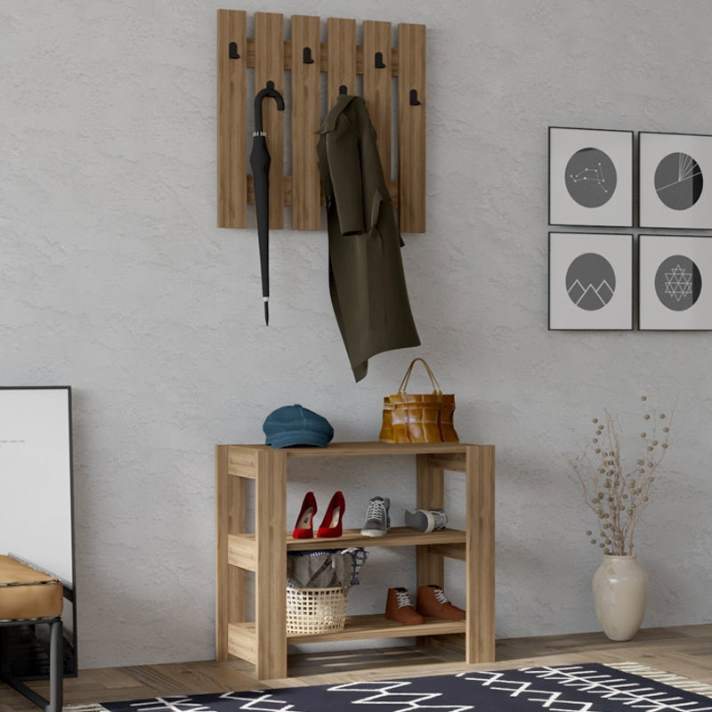 Έπιπλο εισόδου Friends Megapap χρώμα καρυδί 69,8x33,6x60εκ. - Hippiehome.gr