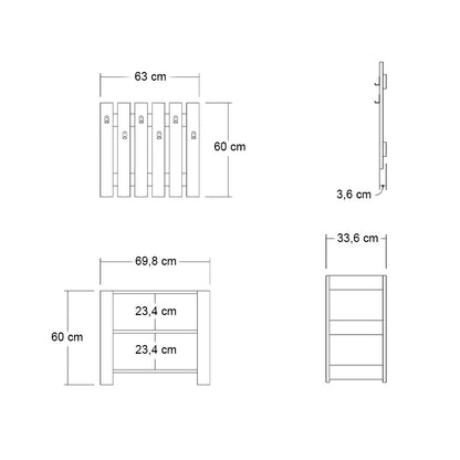 Έπιπλο εισόδου Friends Megapap χρώμα καρυδί 69,8x33,6x60εκ. - Hippiehome.gr