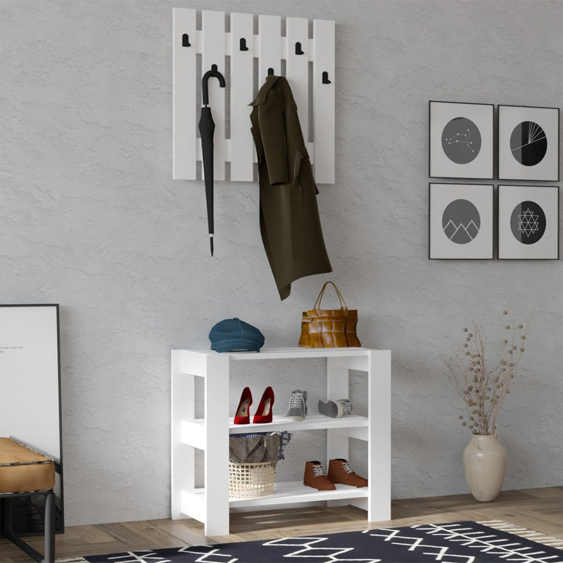 Έπιπλο εισόδου Friends Megapap χρώμα λευκό 69,8x33,6x60εκ. - Hippiehome.gr