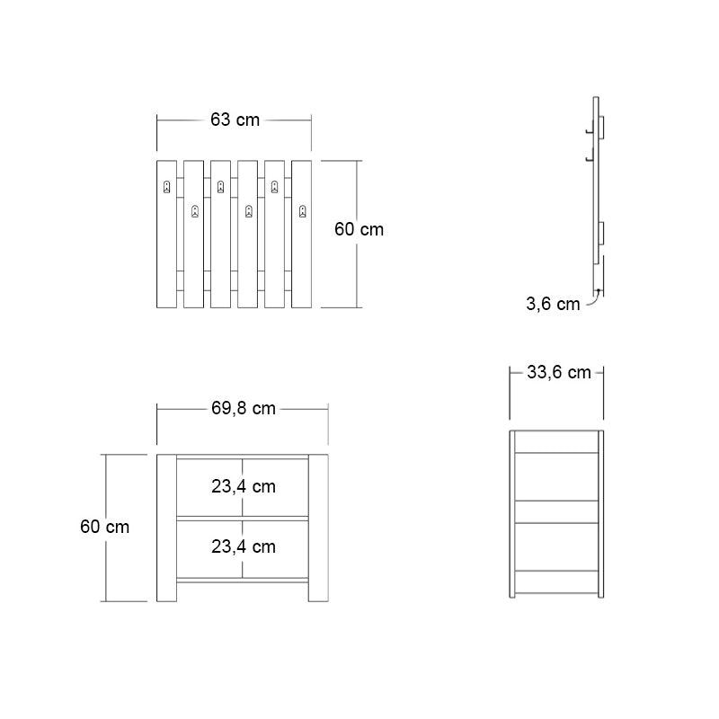Έπιπλο εισόδου Friends Megapap χρώμα λευκό 69,8x33,6x60εκ. - Hippiehome.gr