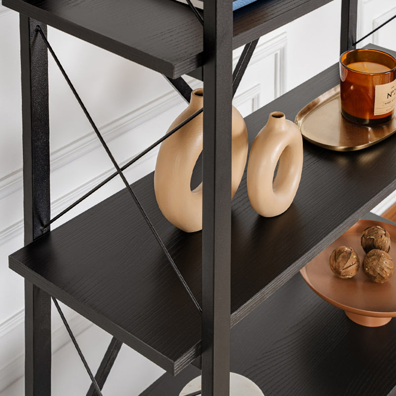 Βιβλιοθήκη Elysian Megapap χρώμα μαύρο 90x33,5x180εκ. - Hippiehome.gr